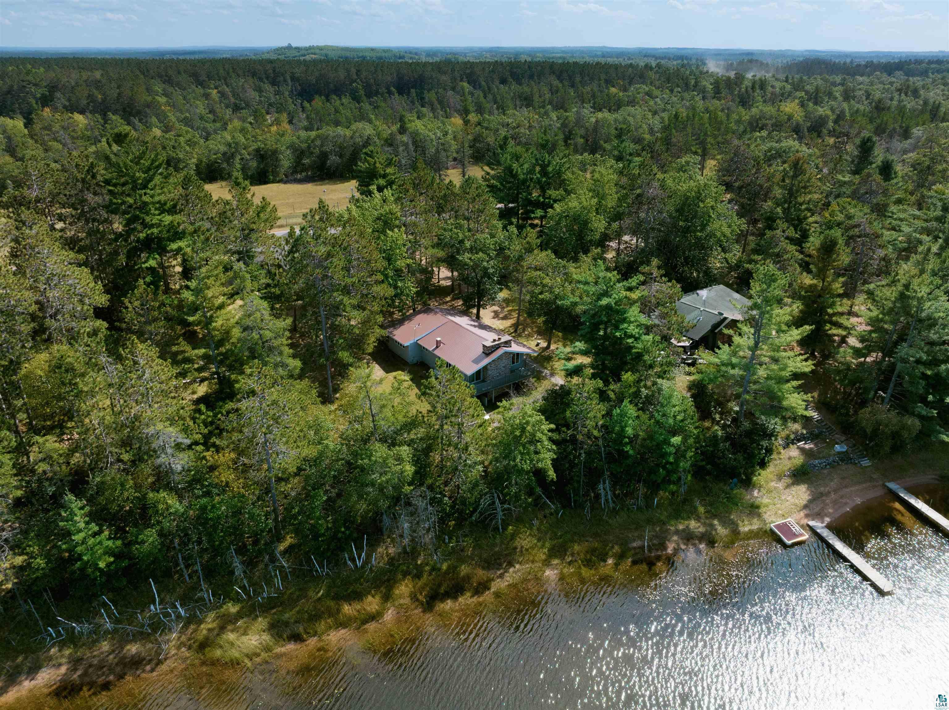 N13431 County Line Road Minong, WI 54859 - Photo 11 of 42 Aerial view with a water view