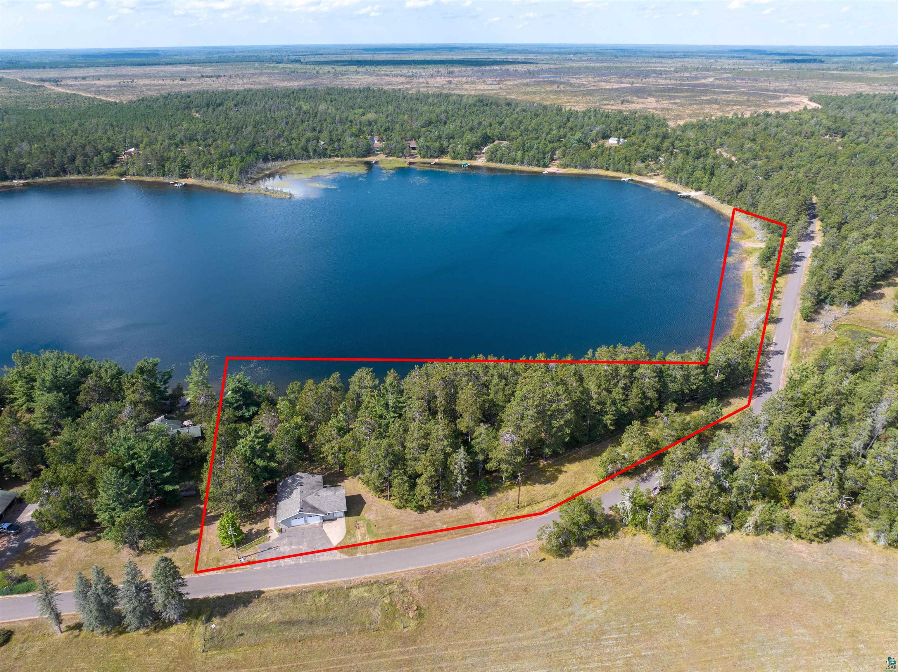 N13431 County Line Road Minong, WI 54859 - Photo 5 of 42 Drone / aerial view featuring a water view