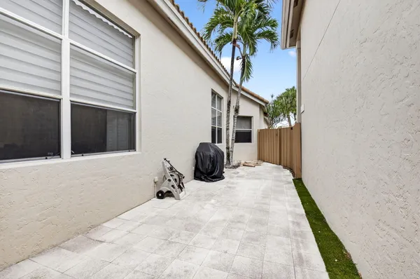 a potted plant sitting in front of a door