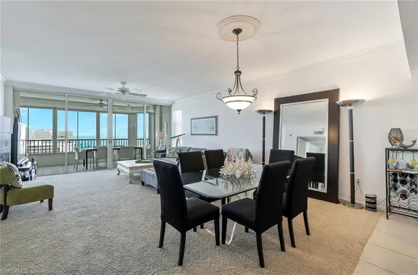 a view of a livingroom and dining room