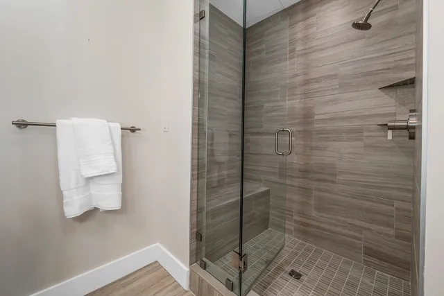 a bathroom with a shower