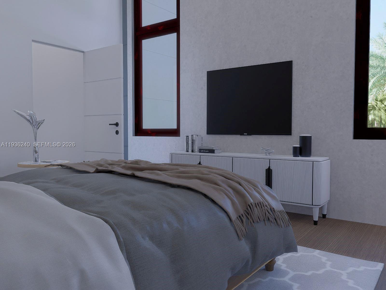 2757 Lake Ridge Lane Weston, FL 33332 - Photo 23 of 33 a bedroom with a bed and a flat screen tv