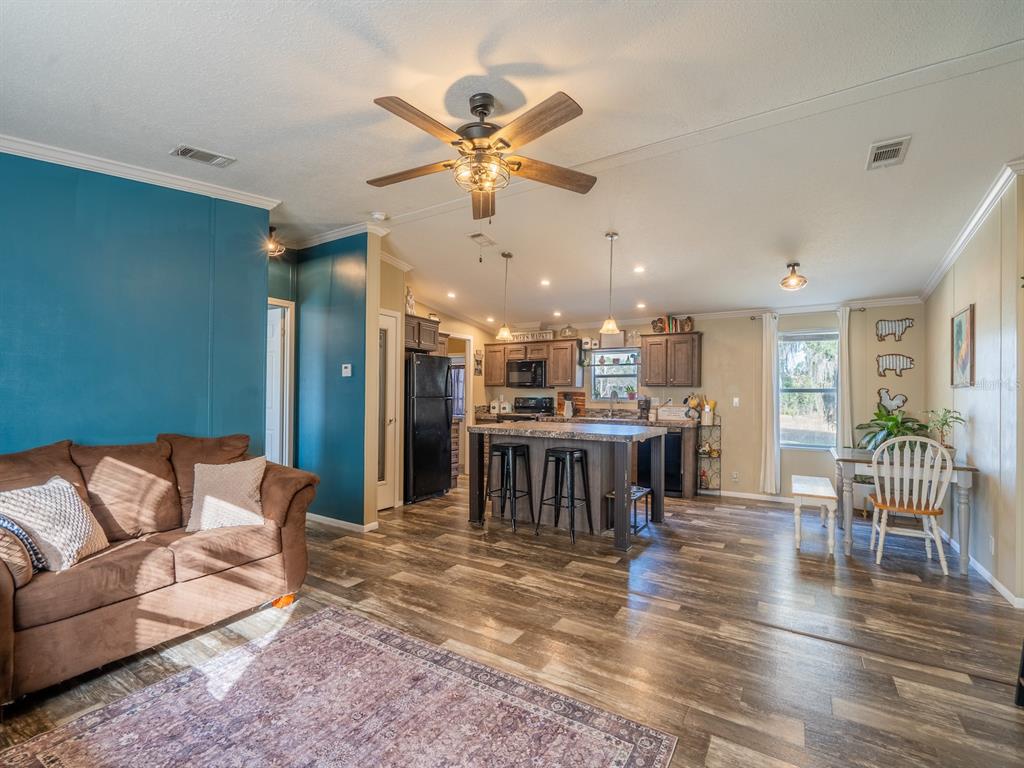 22457 Northeast 130th Court Road Fort McCoy, FL 32134 - Photo 15 of 43 a living room with furniture and kitchen view