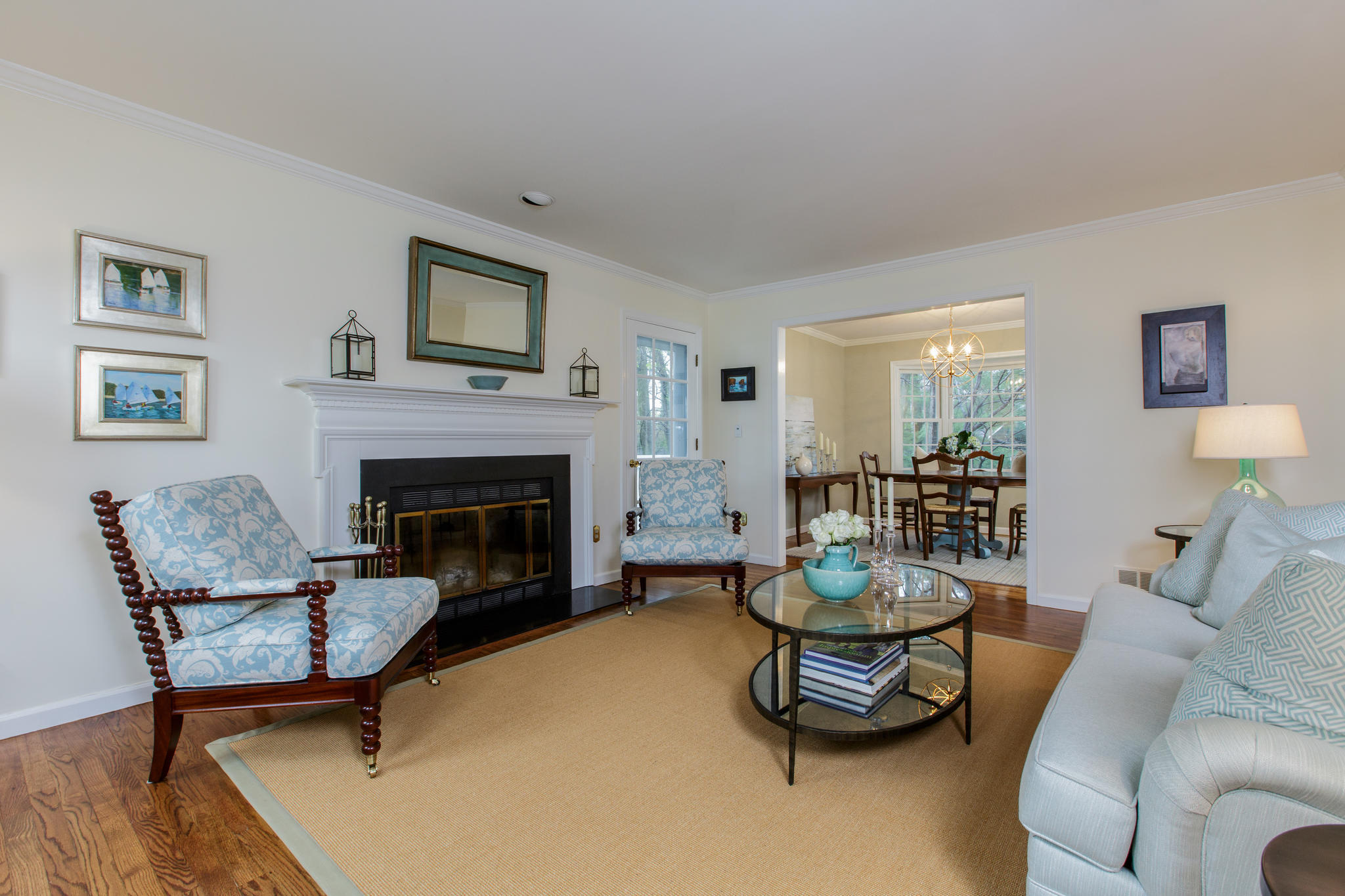8 Pond Ridge Lane Norwalk, CT 06853 - Photo 3 of 17 a living room with furniture and a fireplace