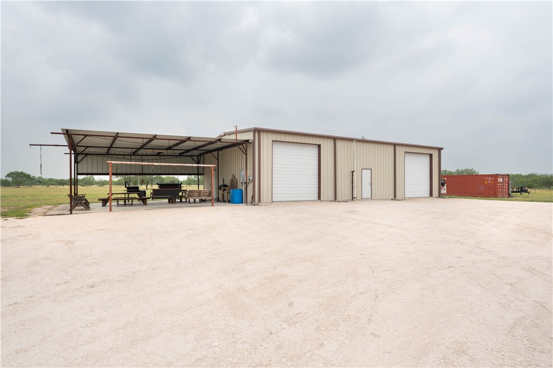 a view of garage with furniture