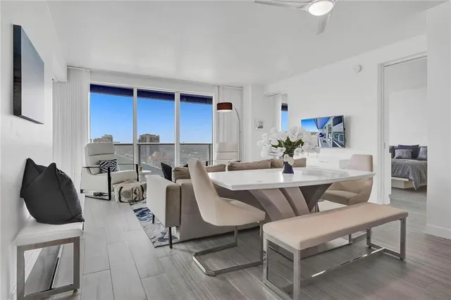 a view of balcony with small yard