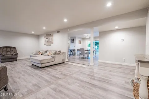 a living room with furniture and a couch