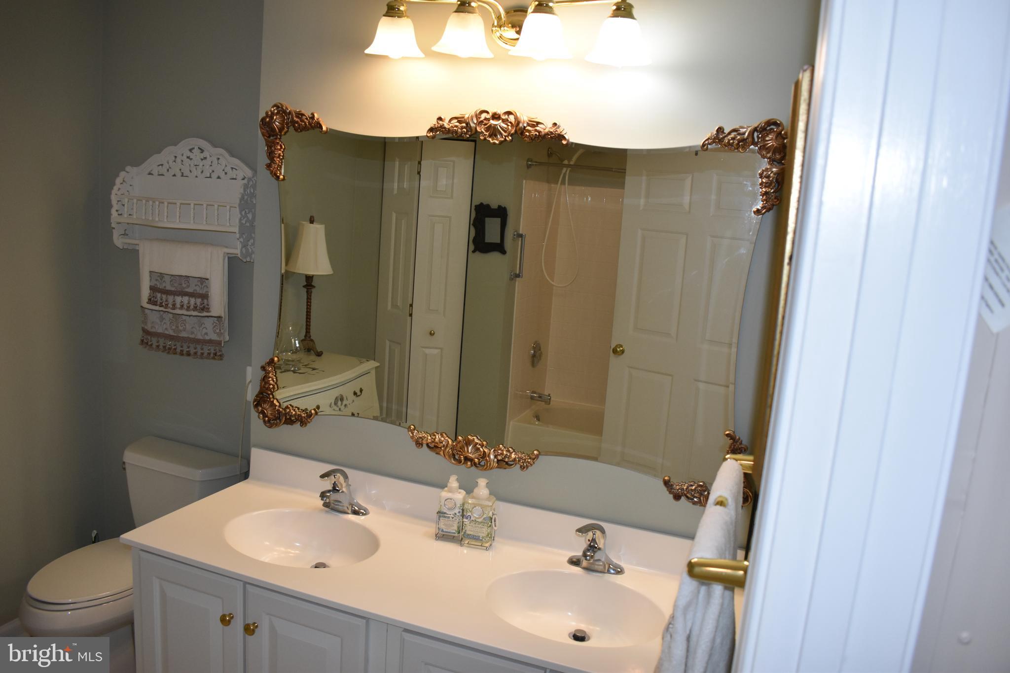 5236 Millfield Road, Unit 5236 Baltimore, MD 21237 - Photo 46 of 54 a bathroom with a sink mirror and a toilet