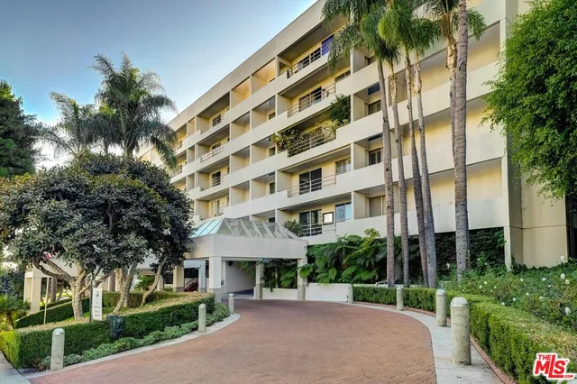 a view of a building with a street