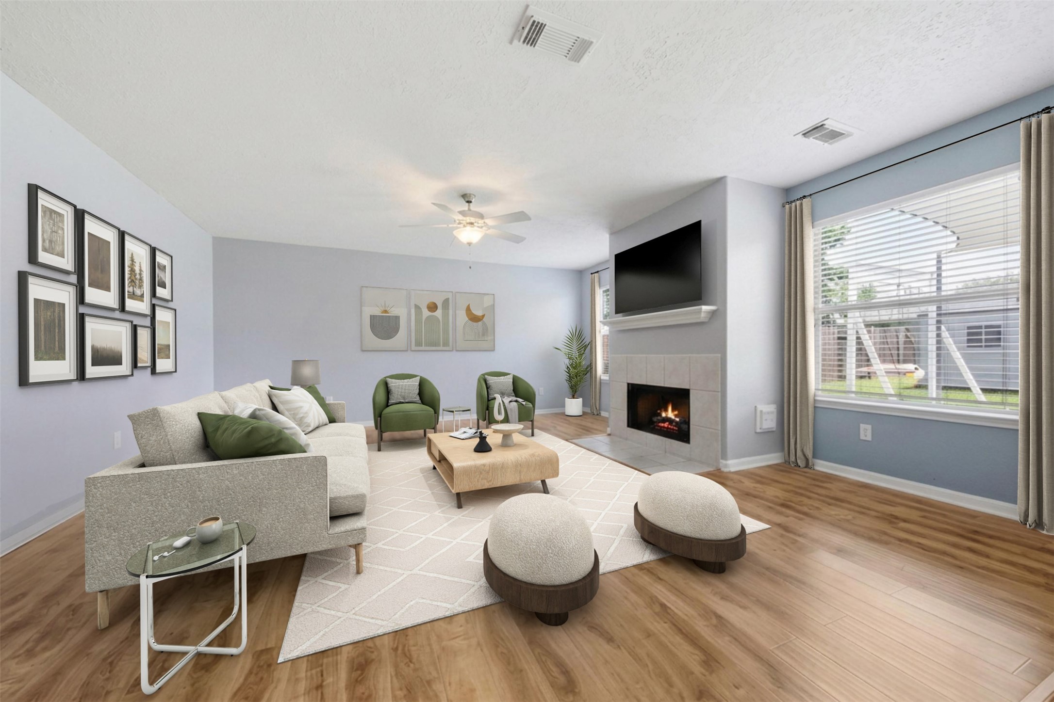 2446 Halstead Drive Spring, TX 77386 - Photo 11 of 45 Family room virtually staged.