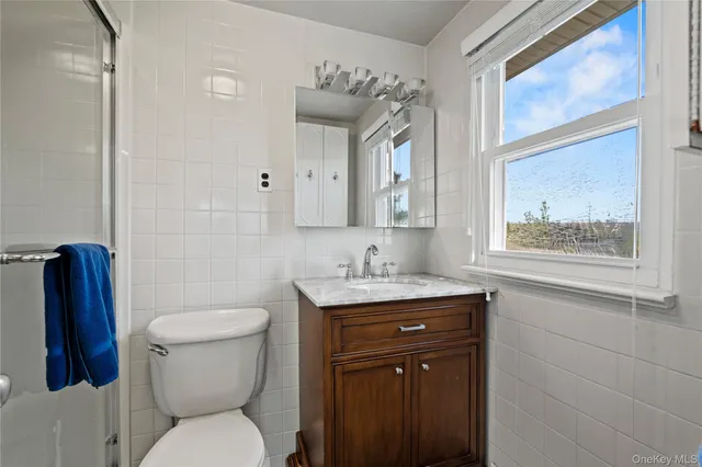 a bathroom with a toilet a sink and a mirror