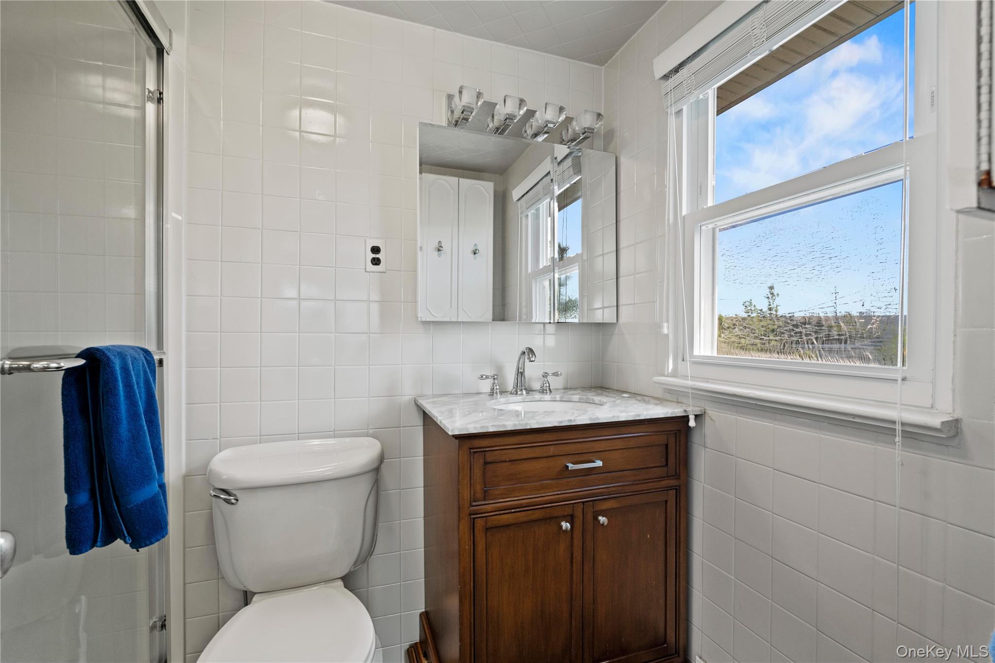 645 Dune Road Westhampton, NY 11978 - Photo 22 of 30 a bathroom with a toilet a sink and a mirror