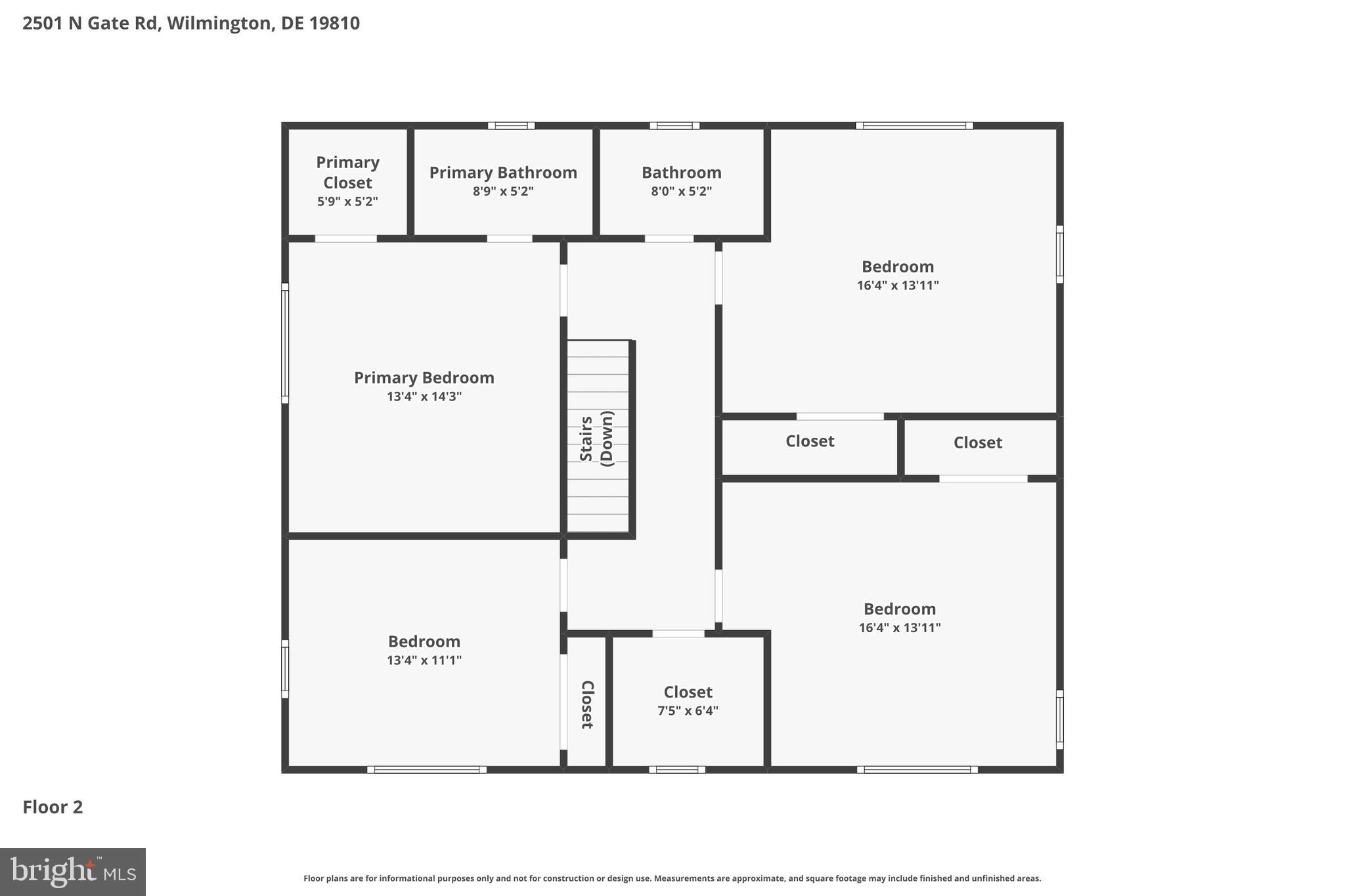 2501 North Gate Road Wilmington, DE 19810 - Photo 89 of 90 Second Floor Plan
