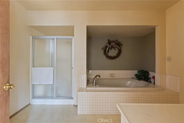 a bathroom with a tub
