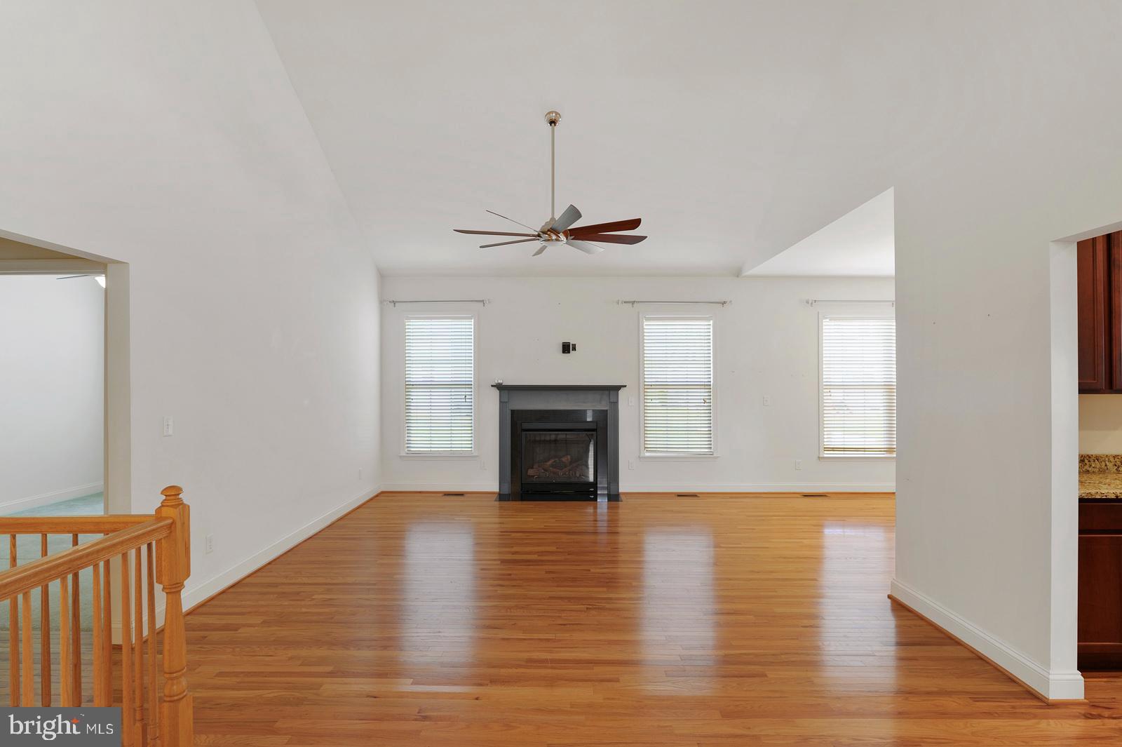 609 Olde Field Drive Magnolia, DE 19962 - Photo 3 of 14 a view of a livingroom with a fireplace a ceiling fan and windows