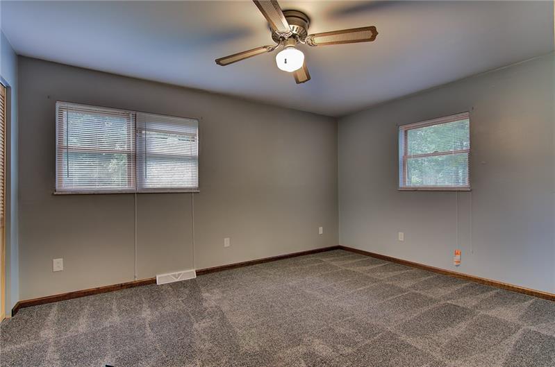 112 Wycliffe Way Butler, PA 16001 - Photo 15 of 24 Bedroom #3, or whatever you envision it to be. The closet is to the far left. That beautiful ceiling fan is included! I know you're excited! The room is in front of the house above the garage.