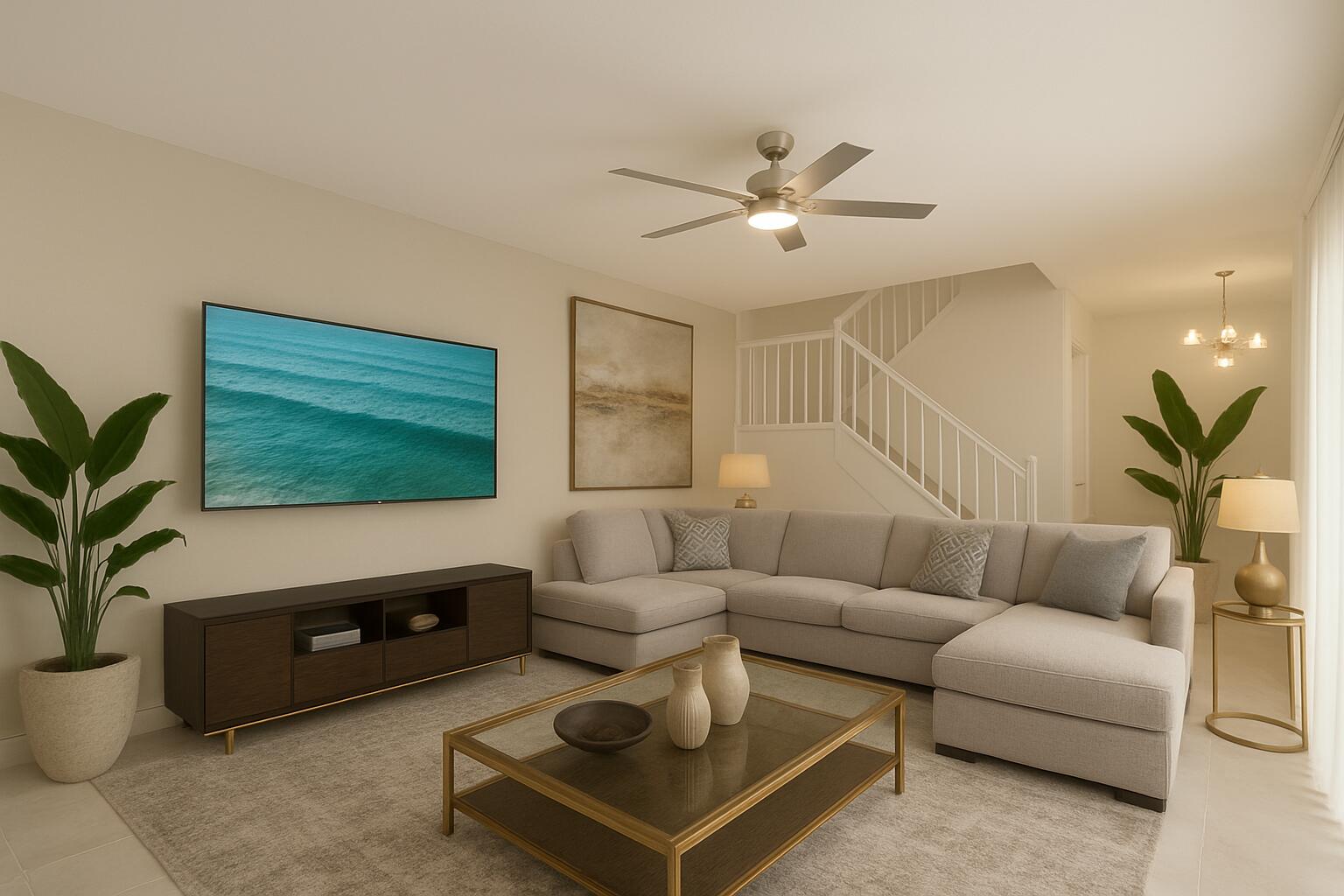 326 Jupiter Lakes Boulevard, Unit 2310B Jupiter, FL 33458 - Photo 6 of 48 a living room with furniture and a flat screen tv