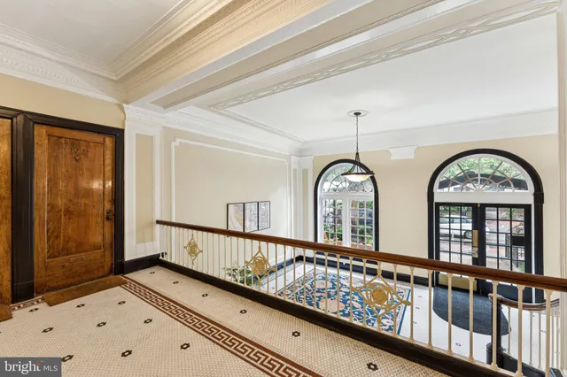 a view of hall with windows