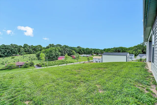 a view of outdoor space with green field and trees