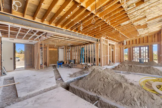 a view of a porch of a house