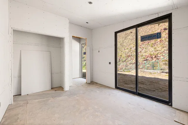 an aerial view of a house