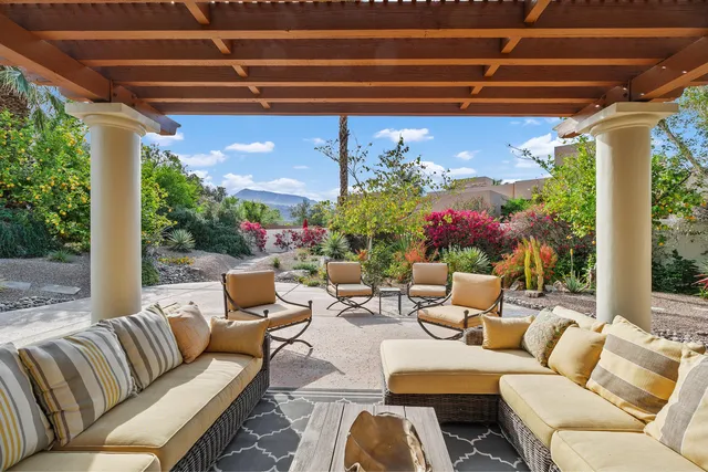 a view of yard with outdoor seating