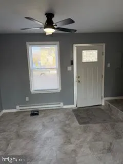 an empty room that has a window
