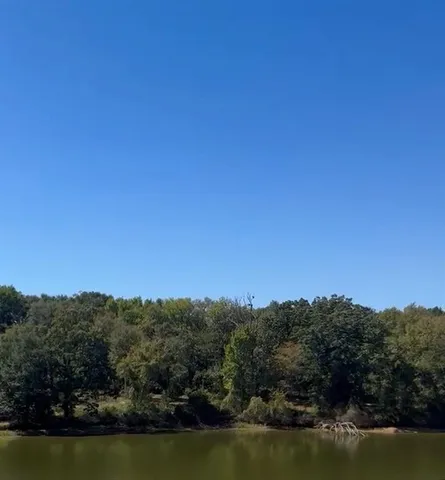 a view of a lake with a mountain in the background