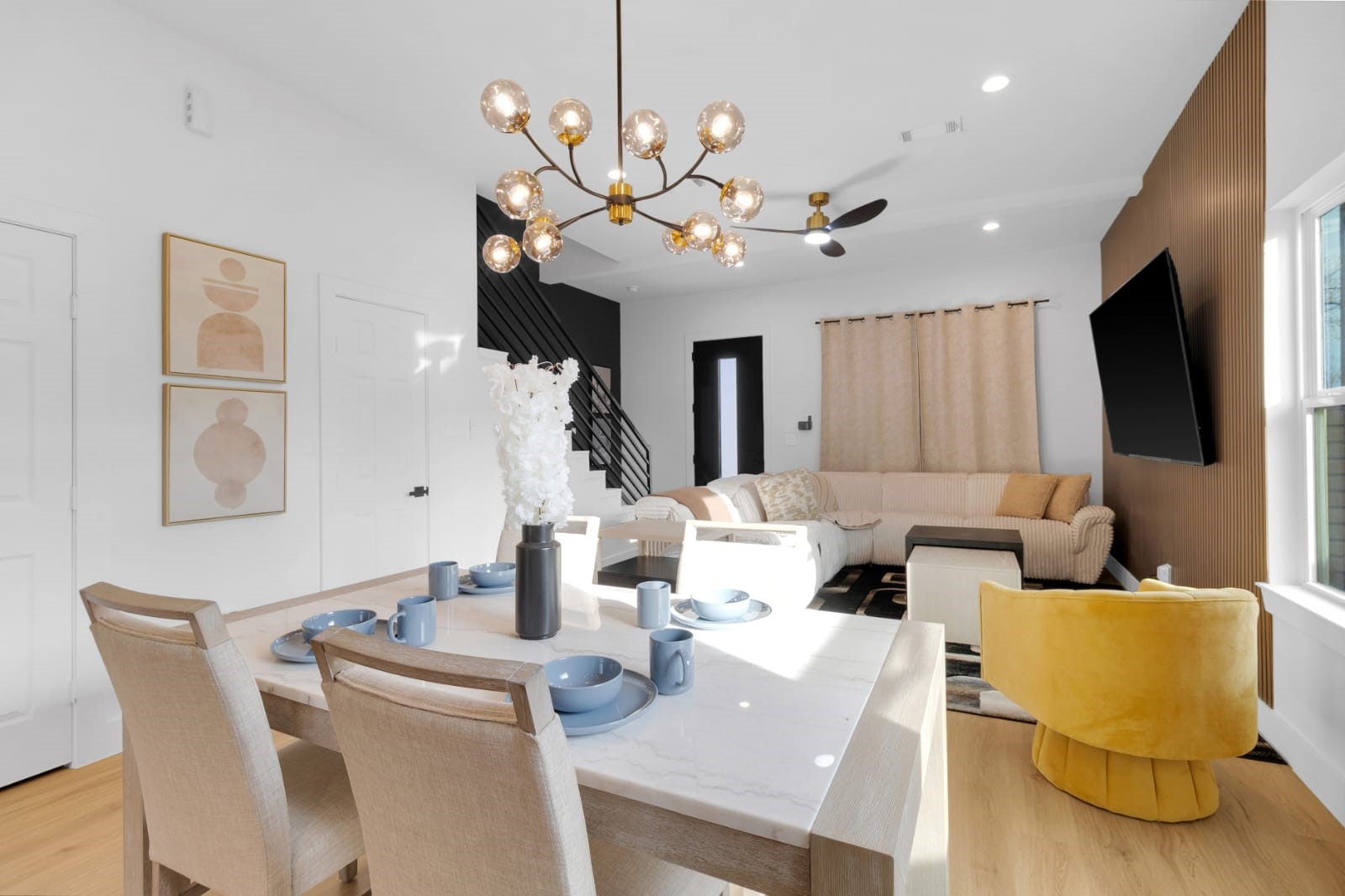 6726 Dumble Street, Unit B Houston, TX 77021 - Photo 34 of 42 a living room with fireplace furniture and a flat screen tv