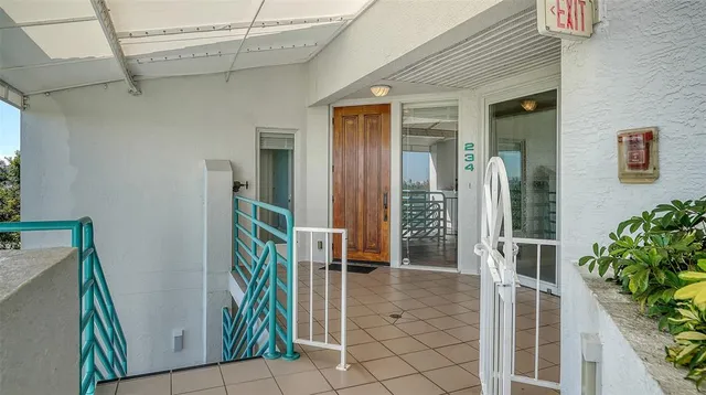 a view of a balcony of a house