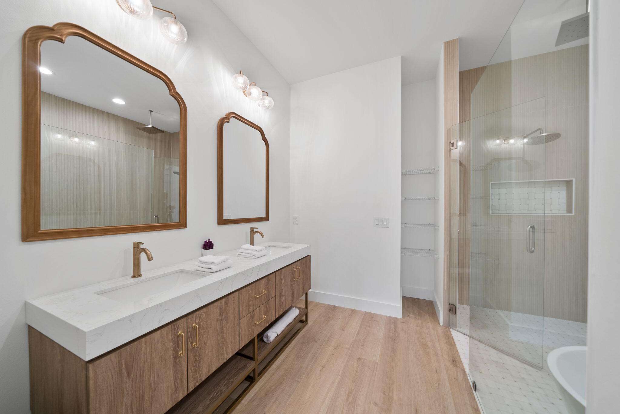 89 Sand Dollar Court Santa Rosa Beach, FL 32459 - Photo 68 of 89 a spacious bathroom with a double vanity sink mirror and shower