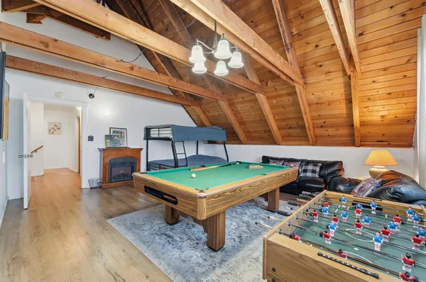 an aerial view of a house