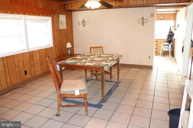 a view of a dining area with furniture
