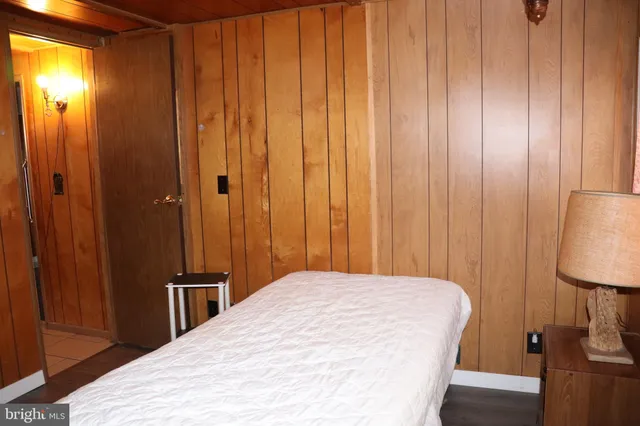 a view of a room with a large window