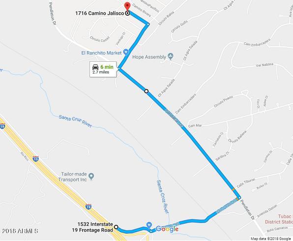1716 Camino Jalisco, Unit 17 Rio Rico, AZ 85648 - Photo 2 of 4 DRIVING DIRECTIONS MAP