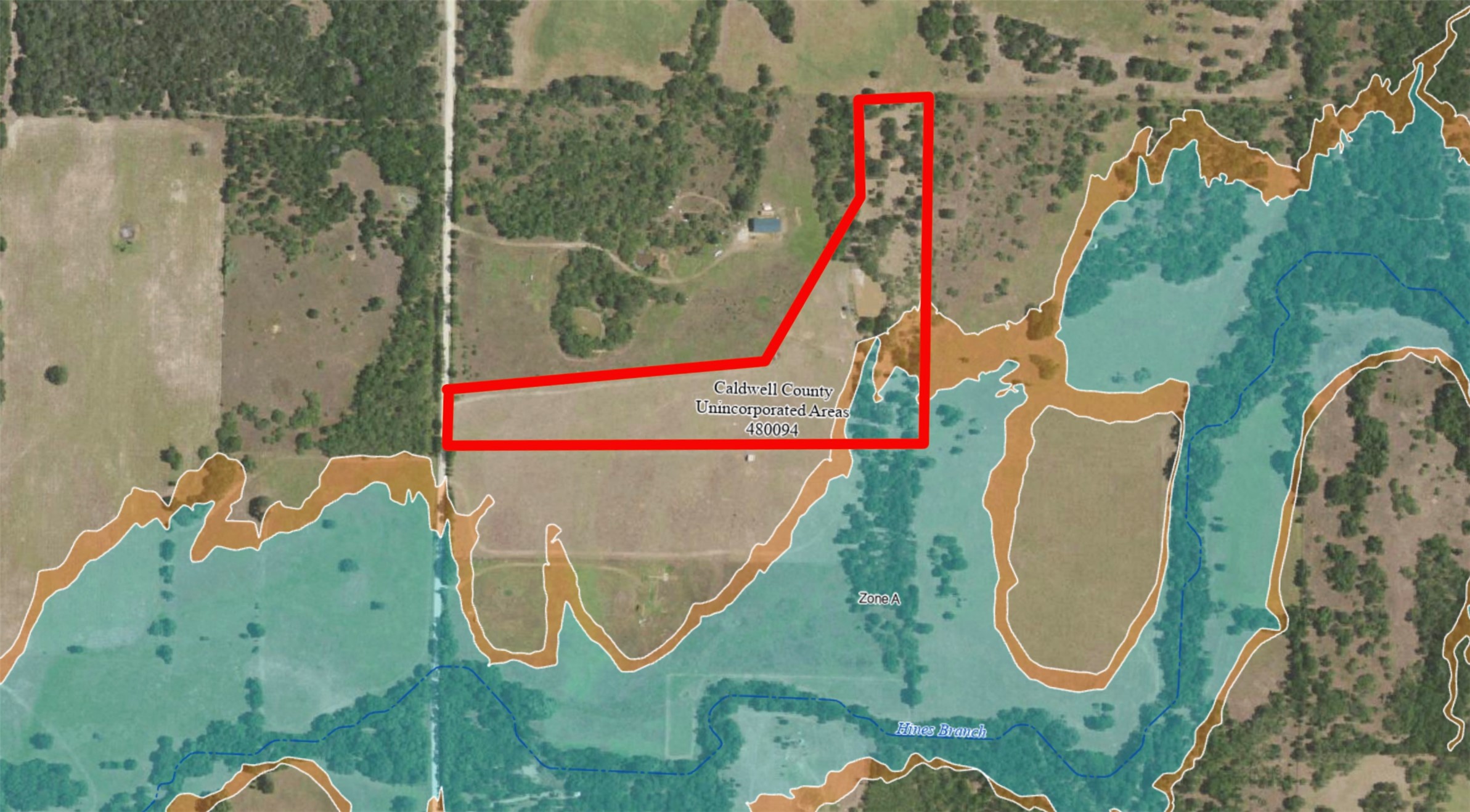 3109 Tenney Creek Road Dale, TX 78616 - Photo 20 of 23 Visualize property boundaries and flood zones with this detailed aerial map.