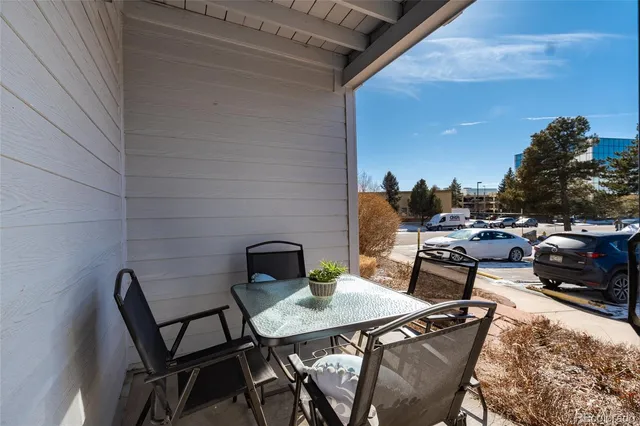 a view of a outdoor seating area with furniture