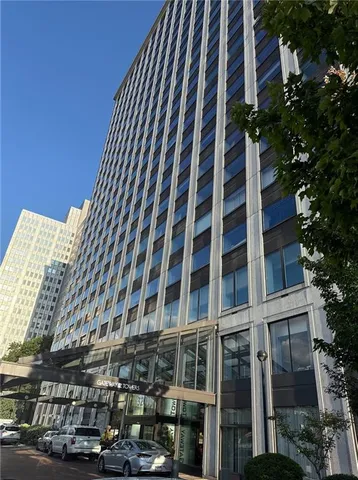 a front view of a building