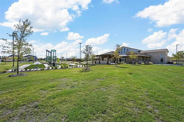 a view of a lake with a city