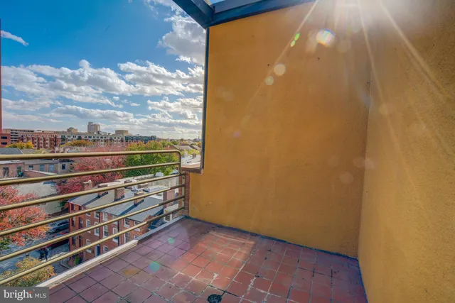a view of city from a balcony