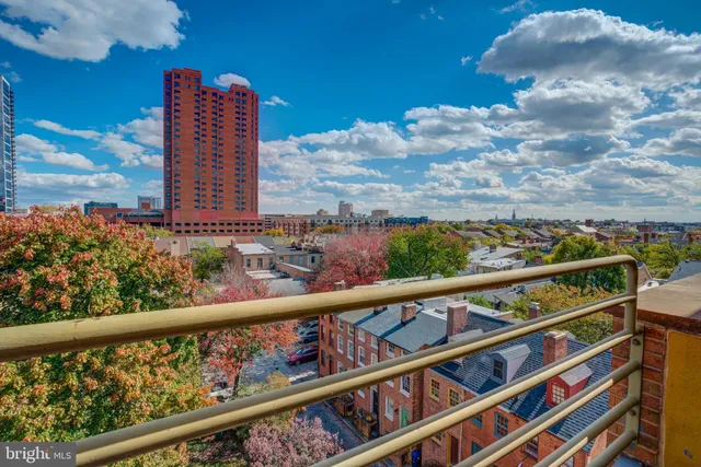 a city view from a balcony