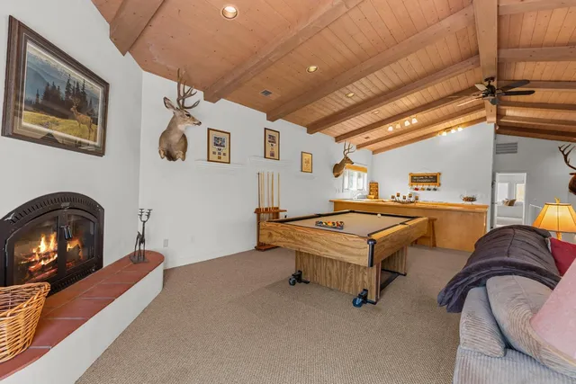 a view of a lake with a city