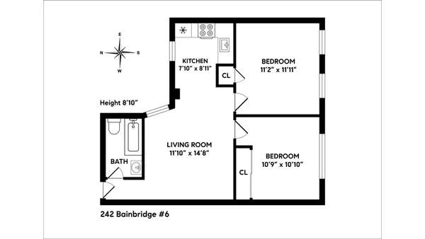 $2,950 | 242 Bainbridge Street, Unit 6 | Bedford-Stuyvesant