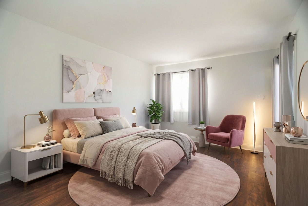 14451 South Ravinia Avenue, Unit 1 Orland Park, IL 60462 - Photo 14 of 22 a bedroom with a bed and wooden floor