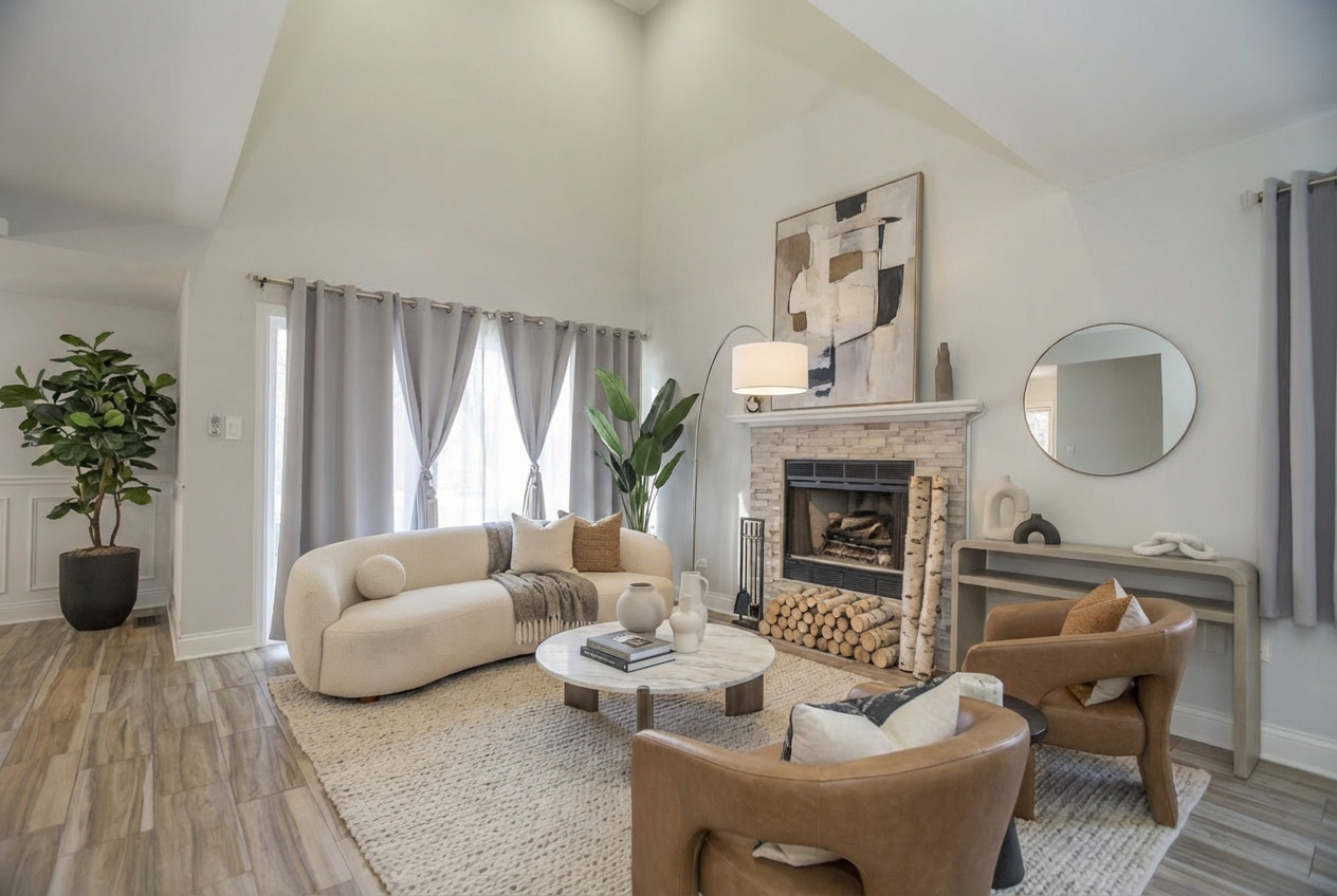 14451 South Ravinia Avenue, Unit 1 Orland Park, IL 60462 - Photo 2 of 22 a living room with furniture and a fireplace