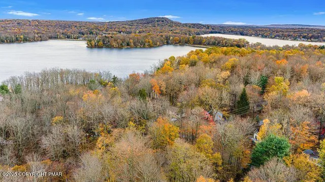 a view of lake and mountain