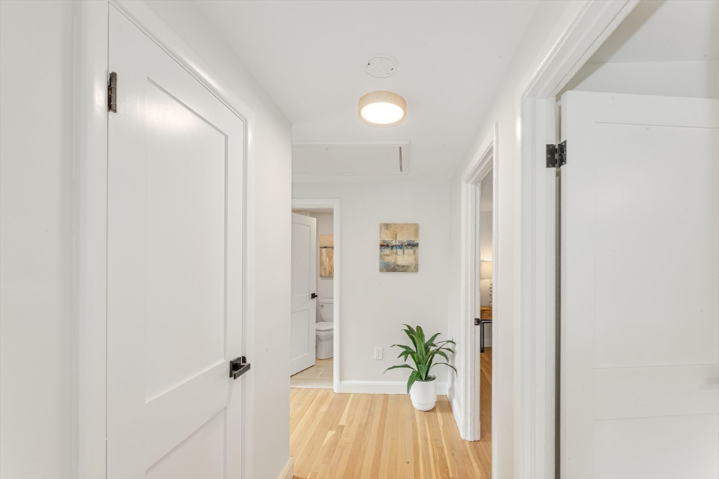 26 Crehore Road Boston, MA 02467 - Photo 22 of 33 a view of a hallway with potted plant and windows
