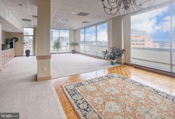 a view of an empty room and window