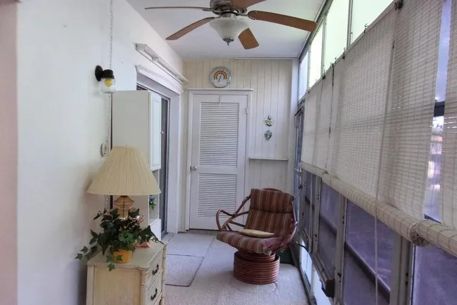 a view of outdoor space with garden and seating area