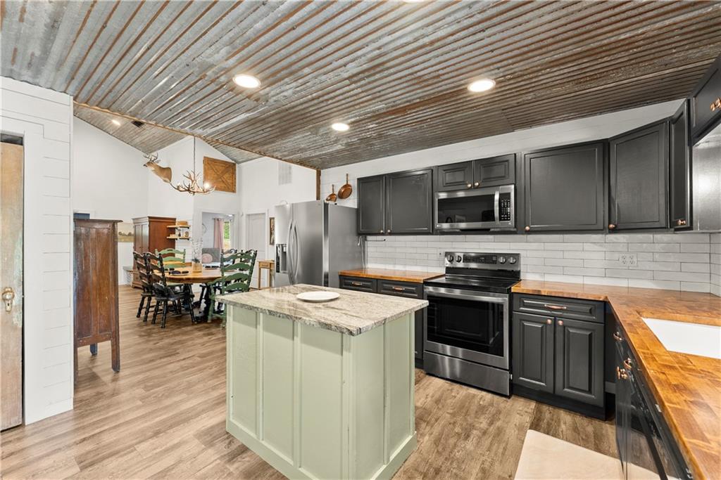 455 Cliff Nelson Road Taylorsville, GA 30178 - Photo 16 of 42 a kitchen with stainless steel appliances granite countertop a sink dishwasher stove and refrigerator